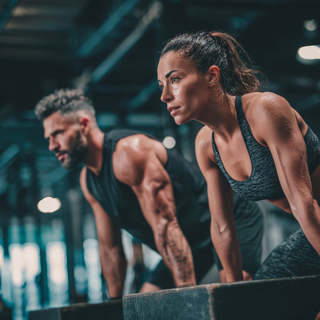 Adulți români concentrați urmând instrucțiuni precise de antrenament într-un mediu controlat și profesional